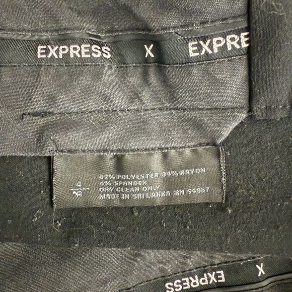 Express Women's Size 4 Black Correspondent Wide-Leg Flare Pants - Picture 6 of 7